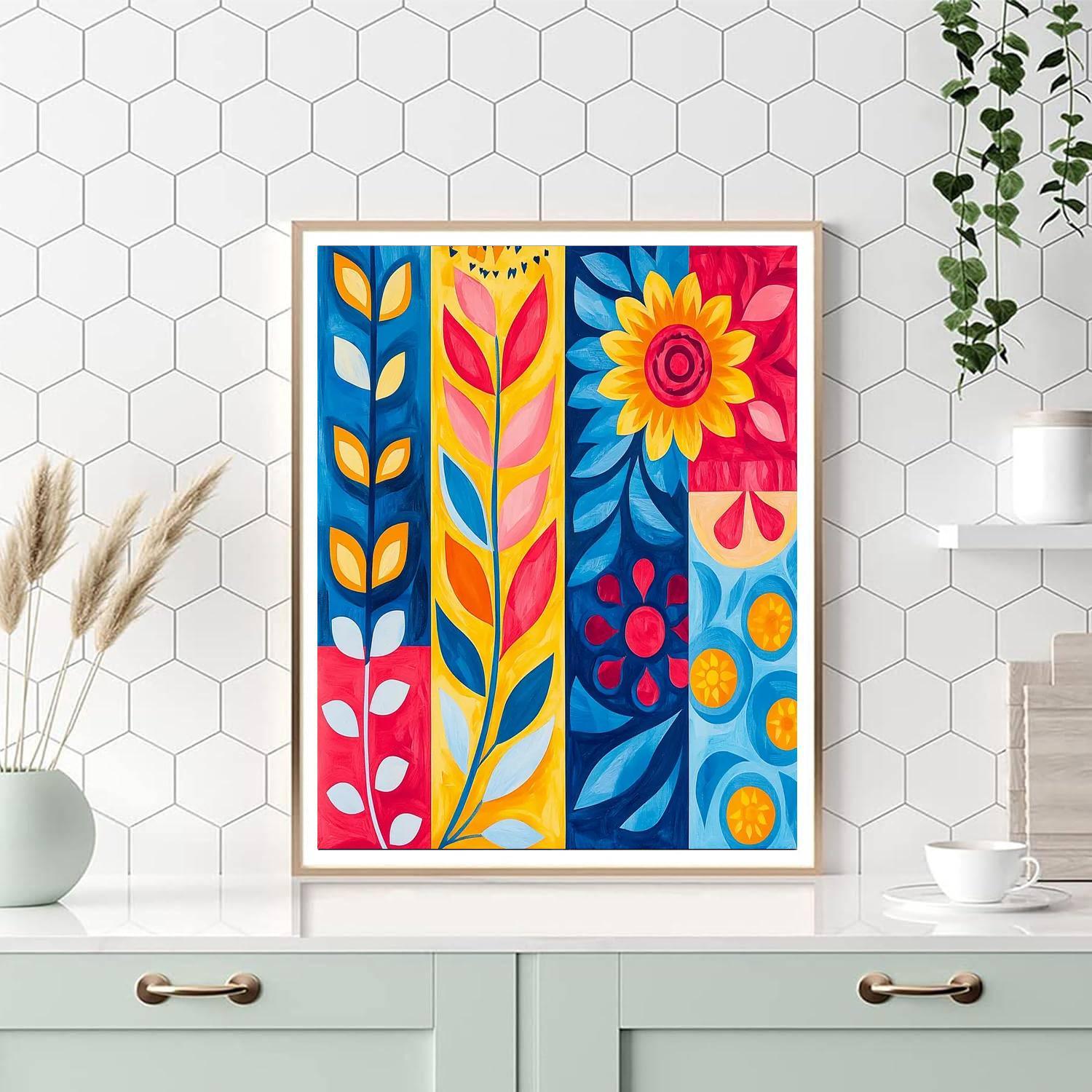 Folk Art Style Inspired Folk Art Fantasy  Painting By Numbers Kit