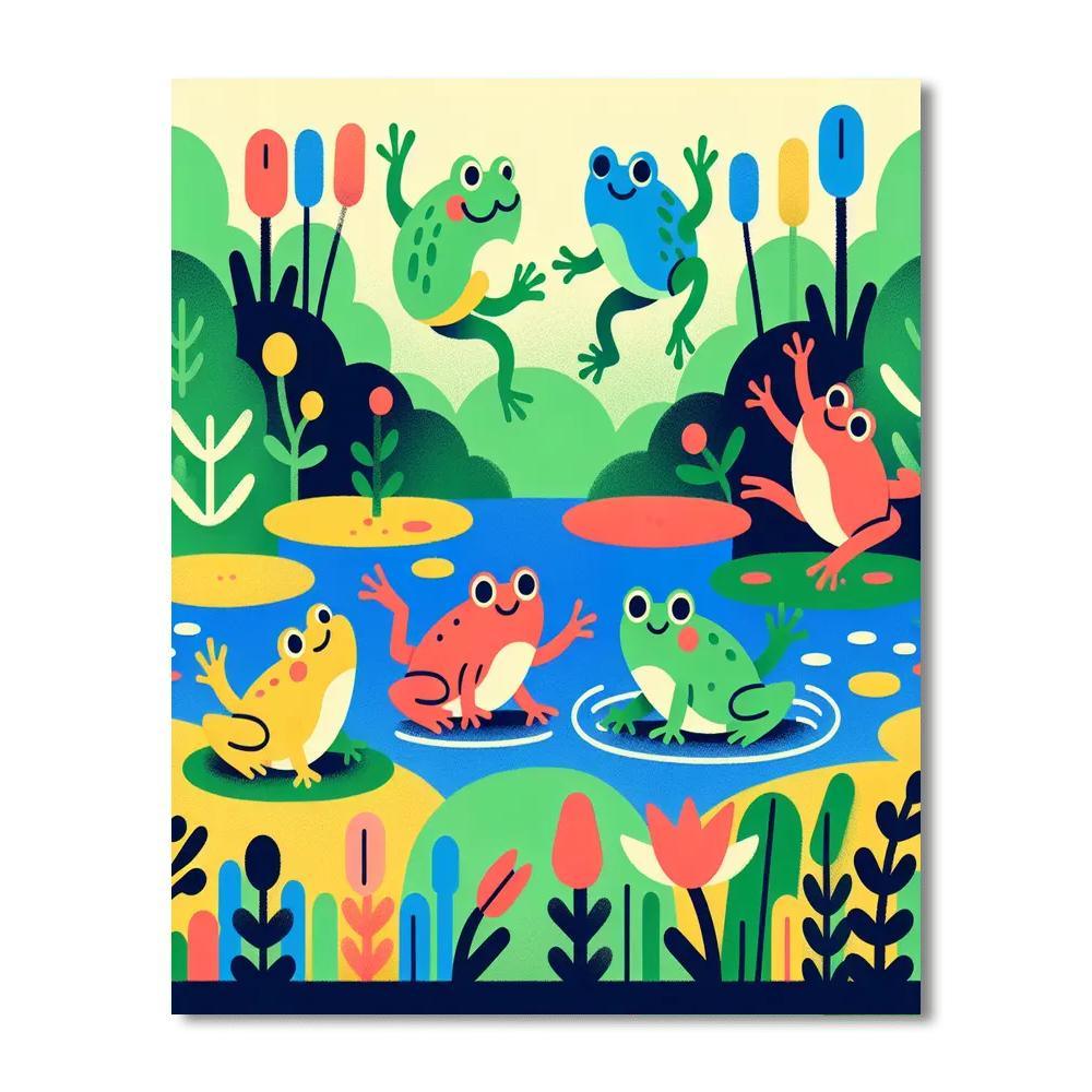 Friendly Frog Fun Paint By Number