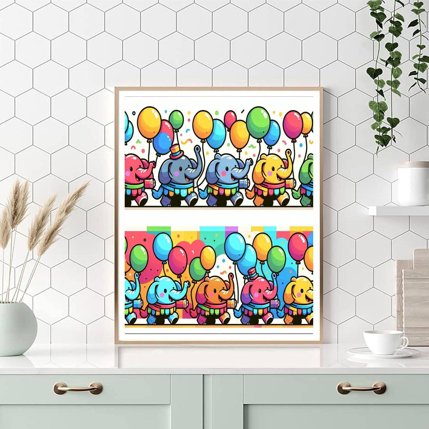 Gleeful Elephant Parade Paint By Number