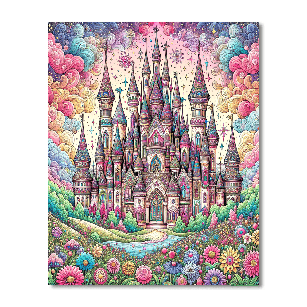 Enchanted Castle Fantasy Number Painting