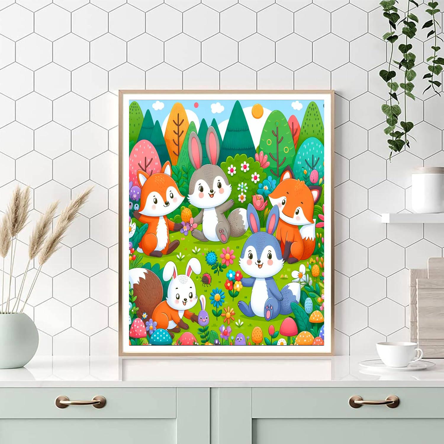 Cuddly Woodland Adventure Paint By Number