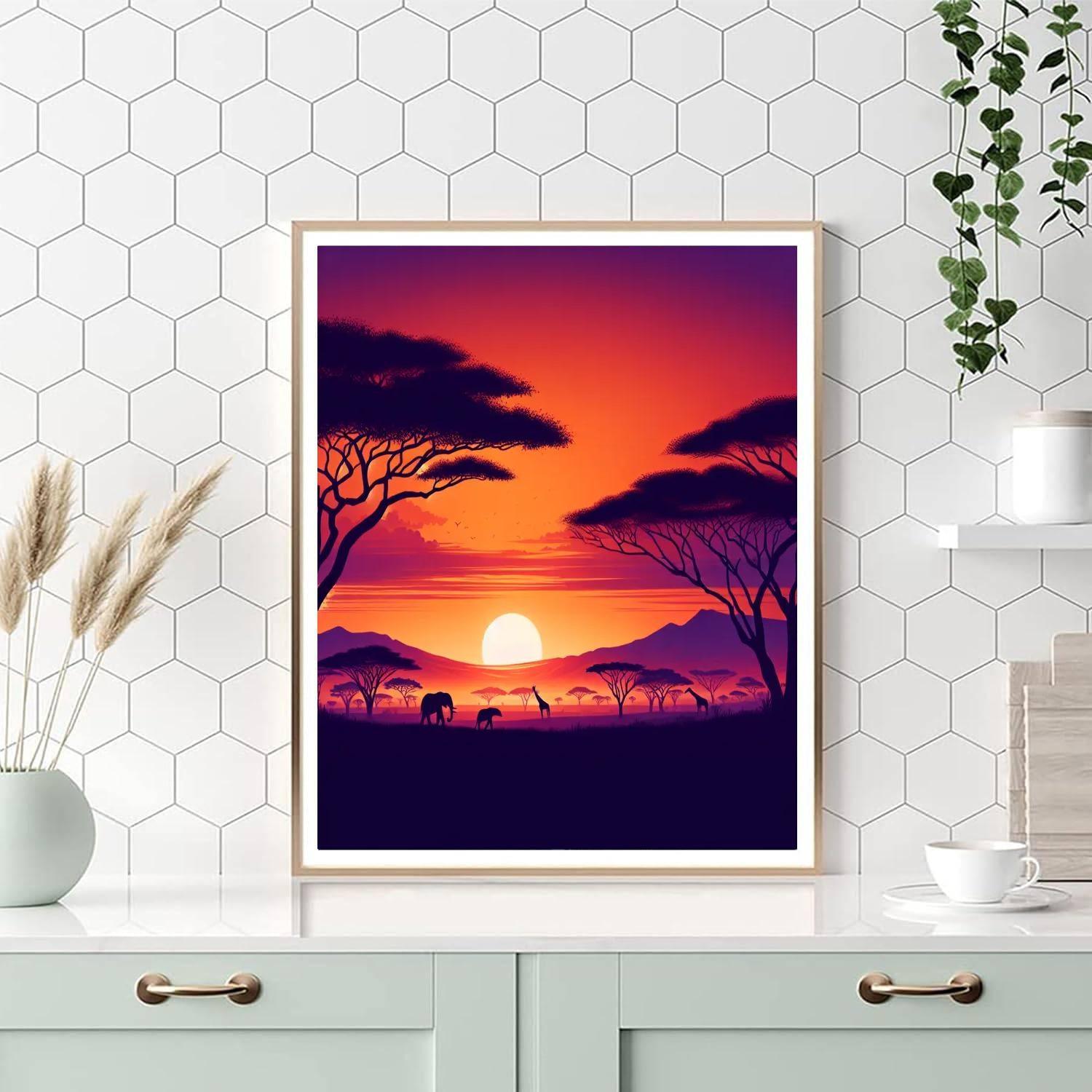 Captivating Savannah Sunset Paint By Numbers Art