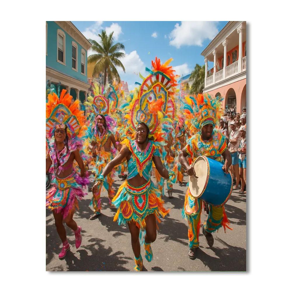 Junkanoo Parade - The Bahamas Paint By Numbers Art