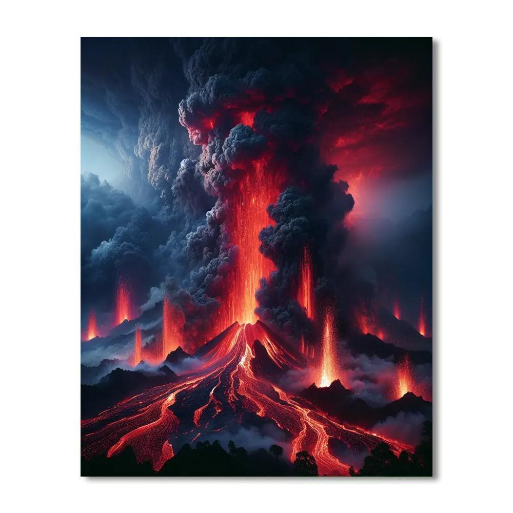 Fiery Volcano Drama Paint By Number