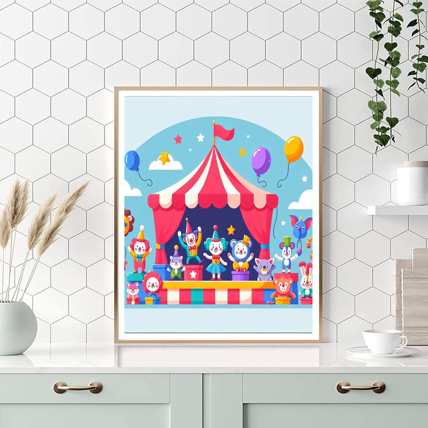 Magic Circus Show Painting Number Kit