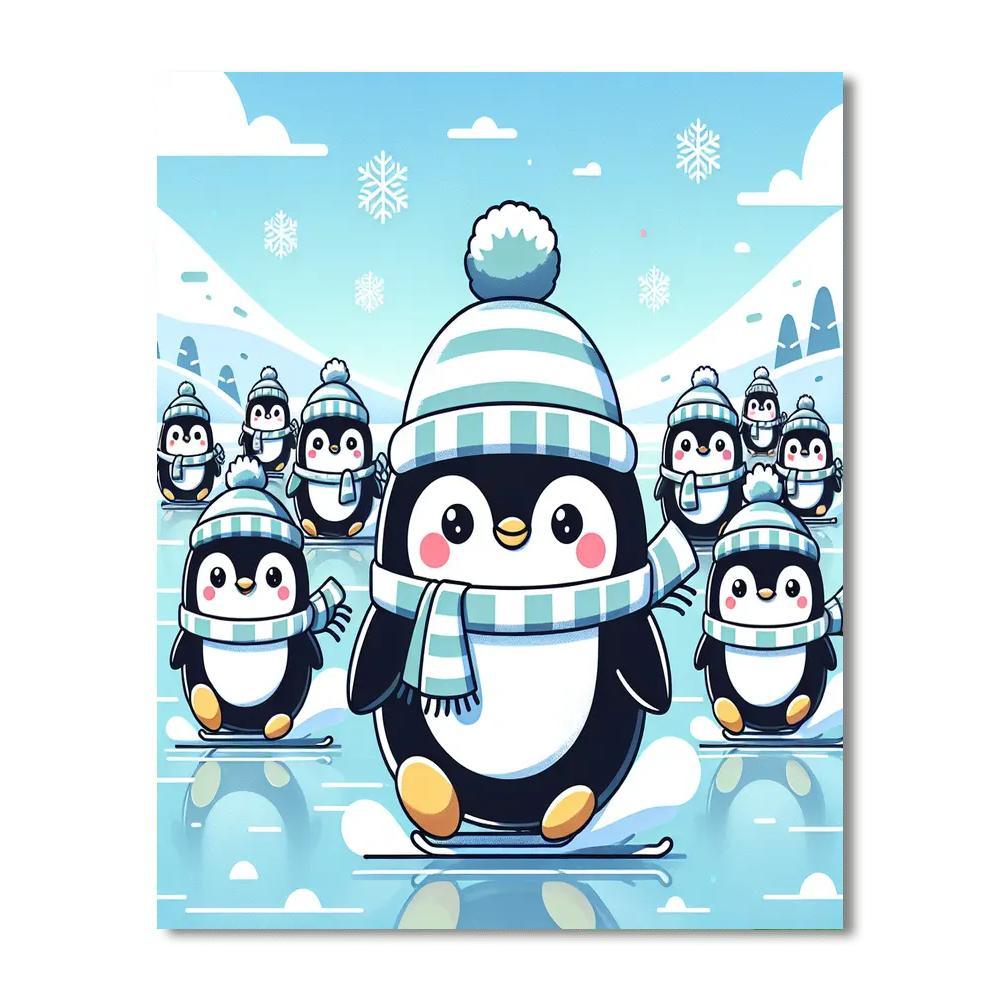 Whimsical Penguin Parade Paint By Numbers Kits