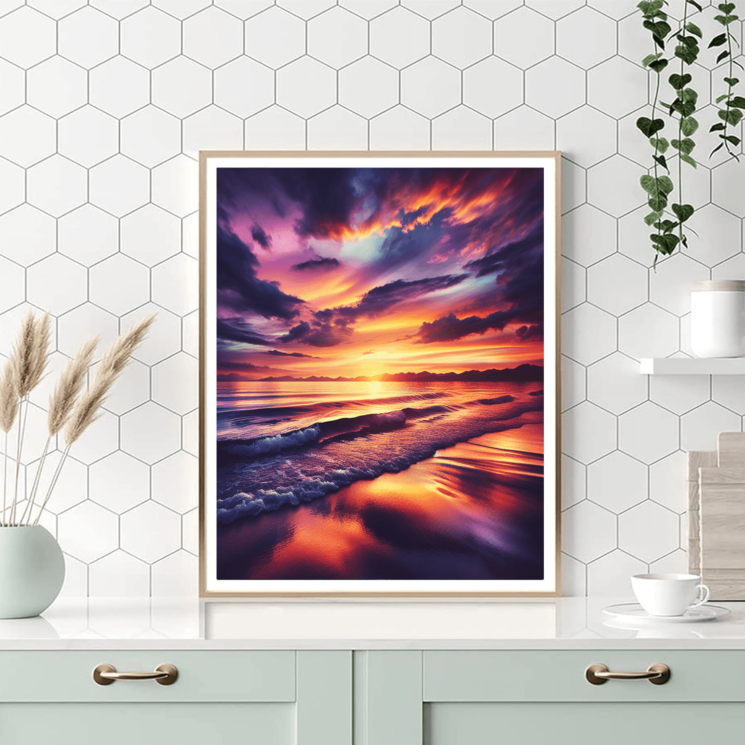 Breathtaking Ocean Sunset Paint By Numbers Art