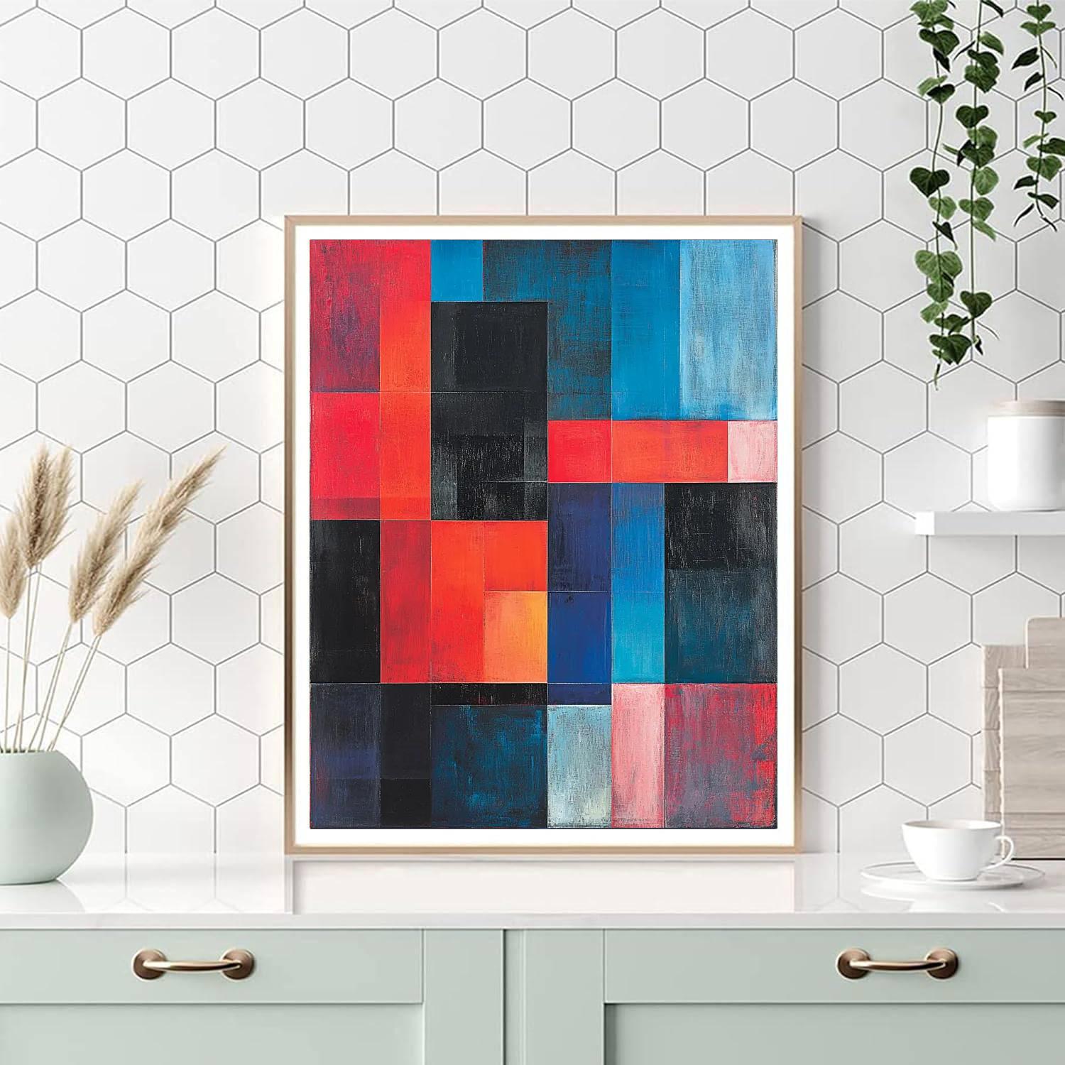 Kazimir Malevich Inspired Colorful Tension  Painting Number Kit