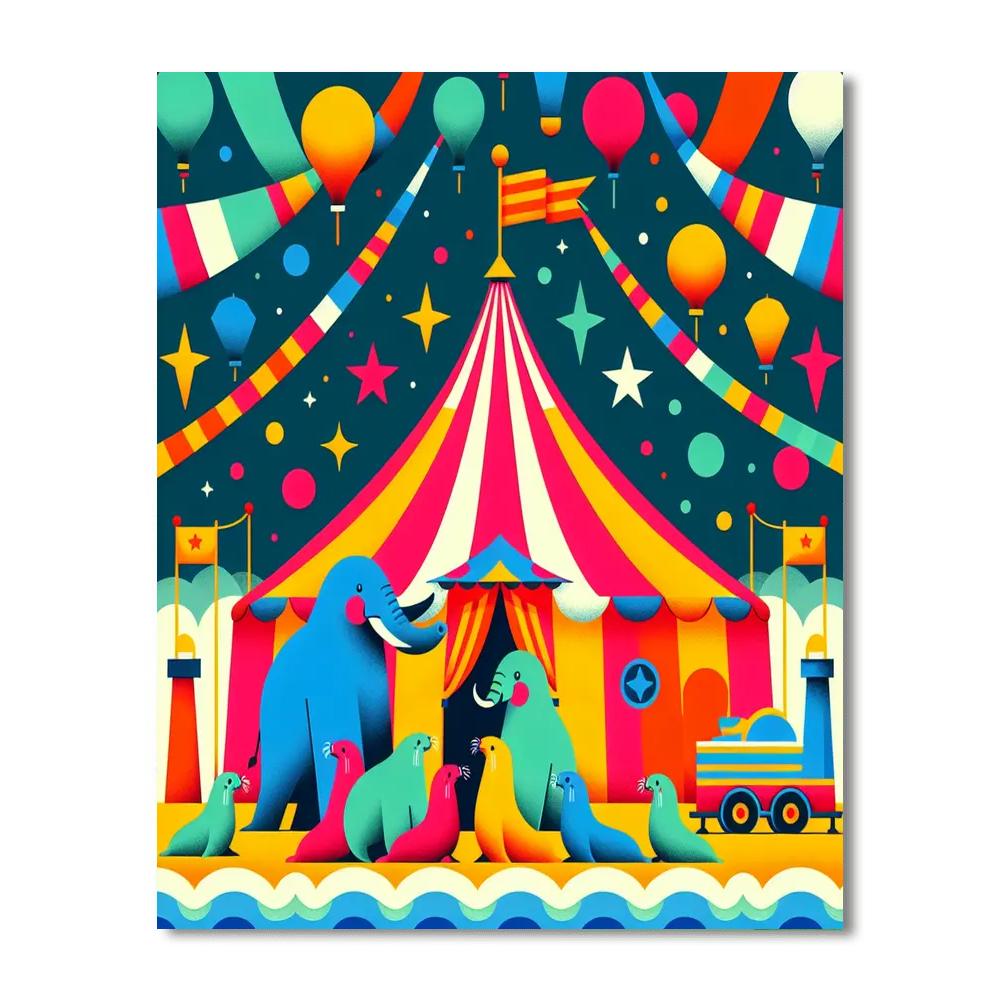 Animal Circus Spectacle Painting Number Kit