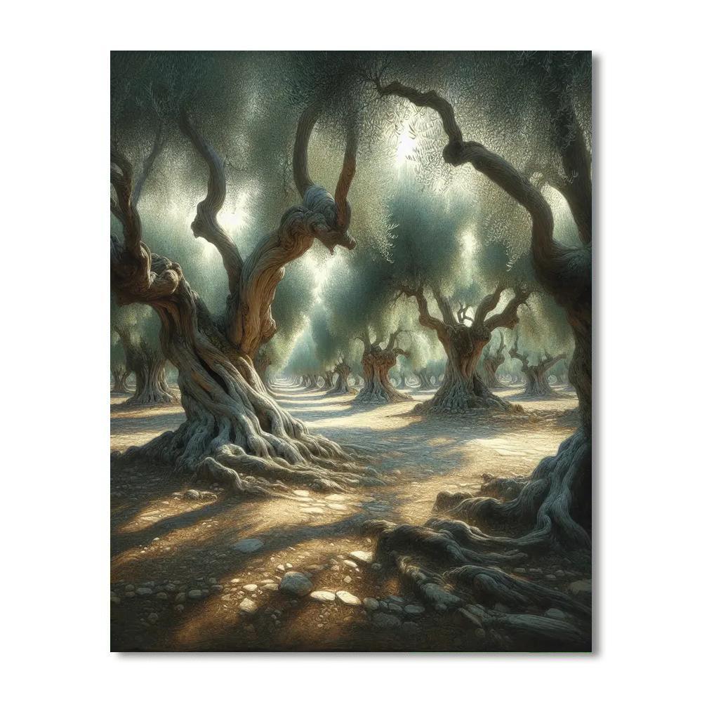 Ancient Olive Grove DIY Paint By Numbers