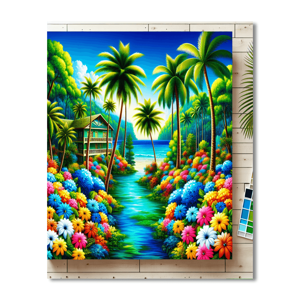 Summer Oasis Painting Number Kit