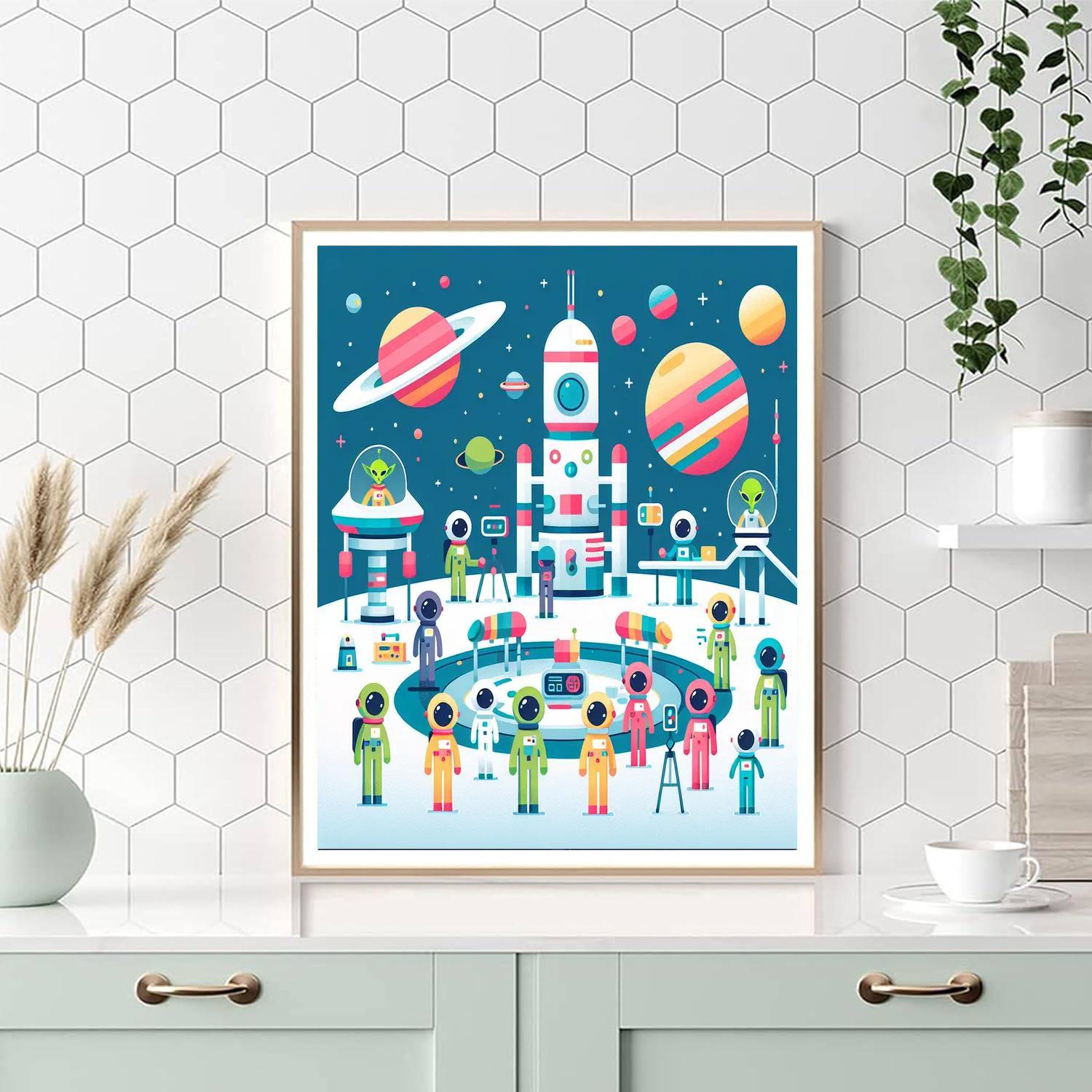 Space Station Surprise DIY Paint By Numbers