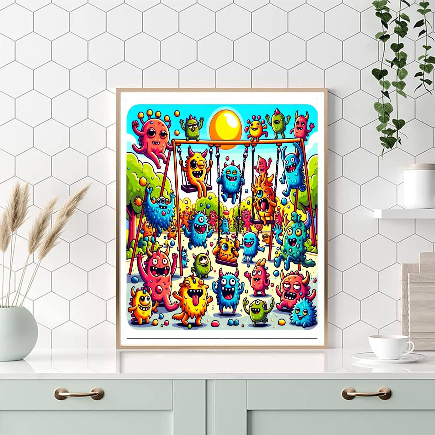 Silly Monsters Playground Painting By Numbers Kit