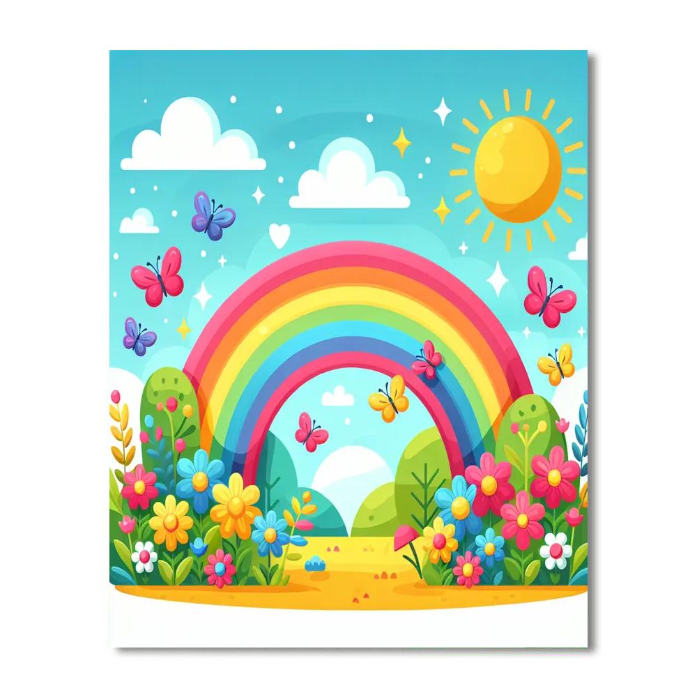 Cheerful Rainbow Dreams Numbered Painting Kits