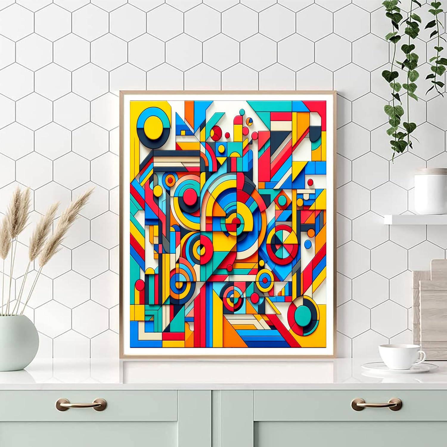 Funky Geometric Shapes Numbered Painting Kits