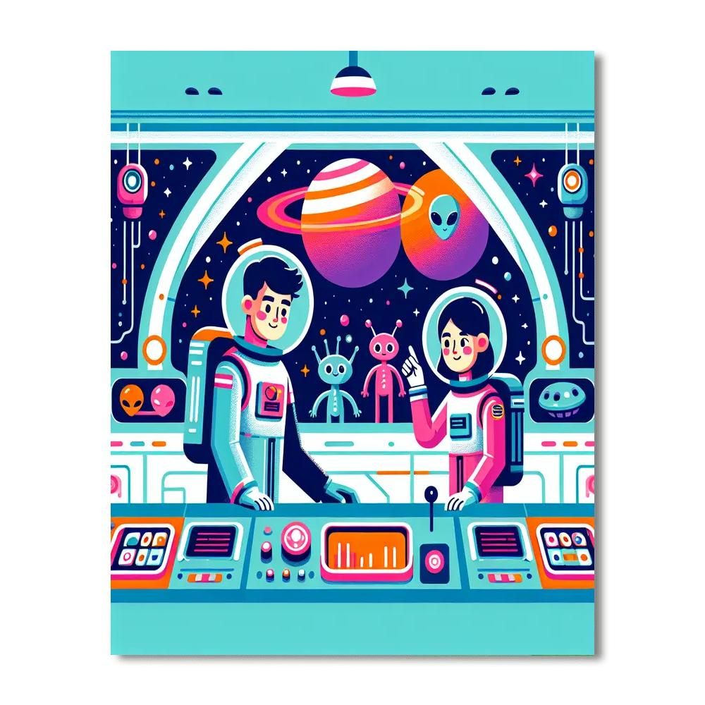 Space Station Spectacular Paint By Numbers Art