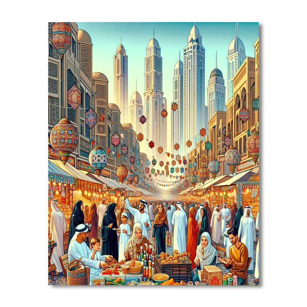 Eid Al-fitr - Dubai Paint By Numbers Art