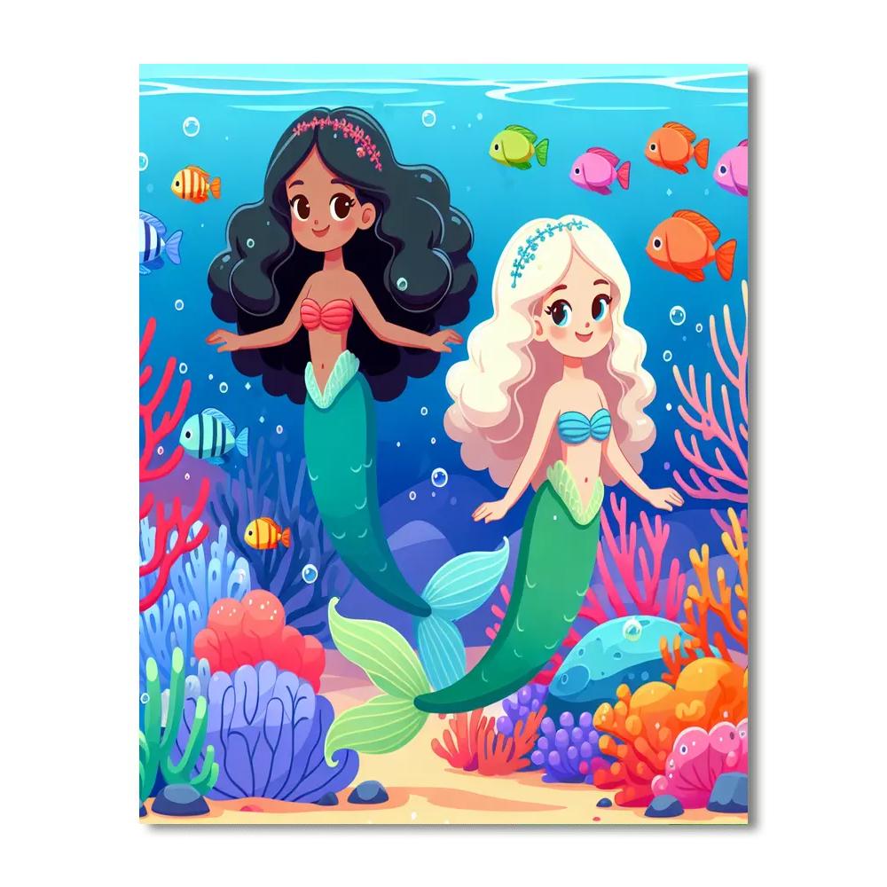 Magical Mermaids Cove Painting Number Kit