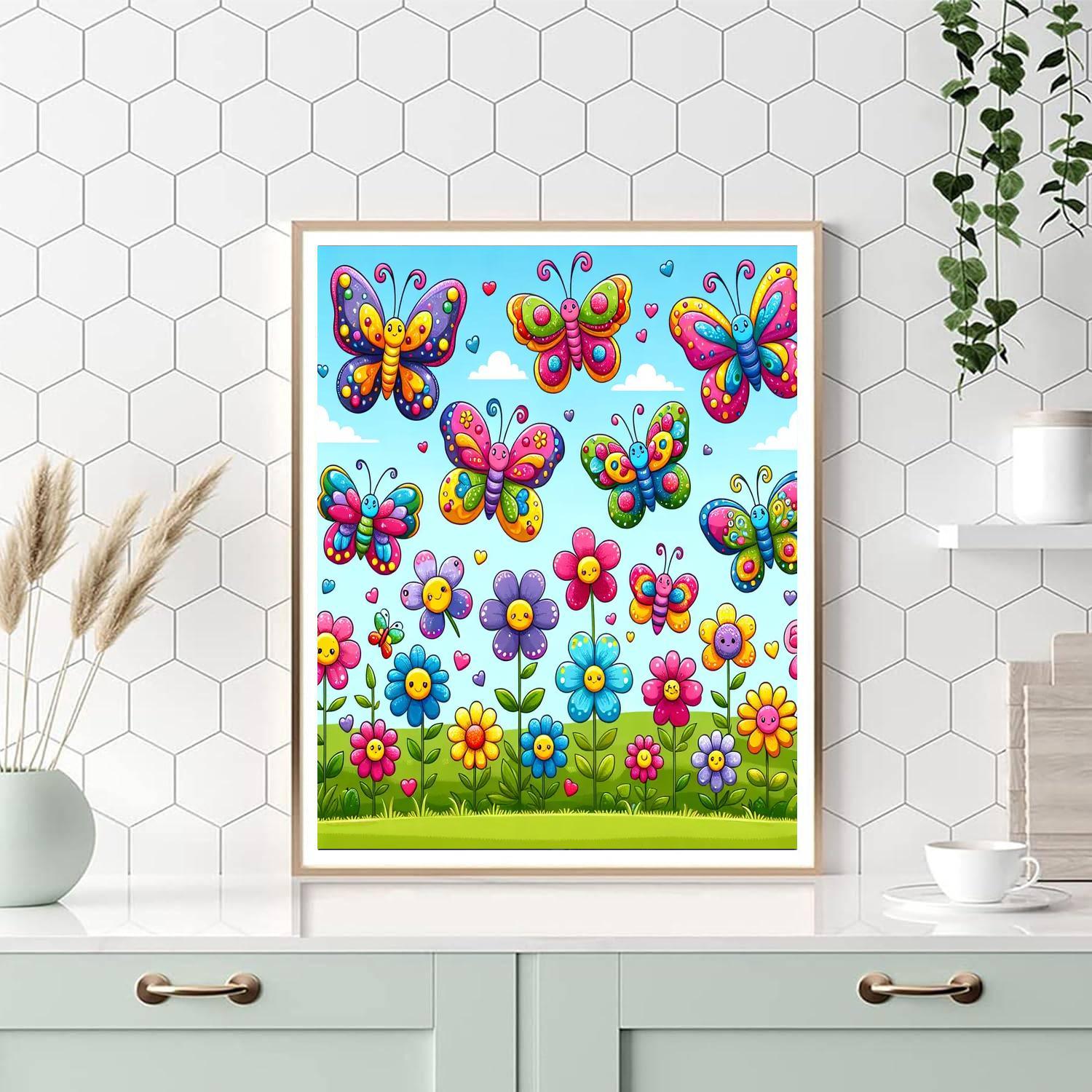 Breezy Butterflies Paint By Numbers Art