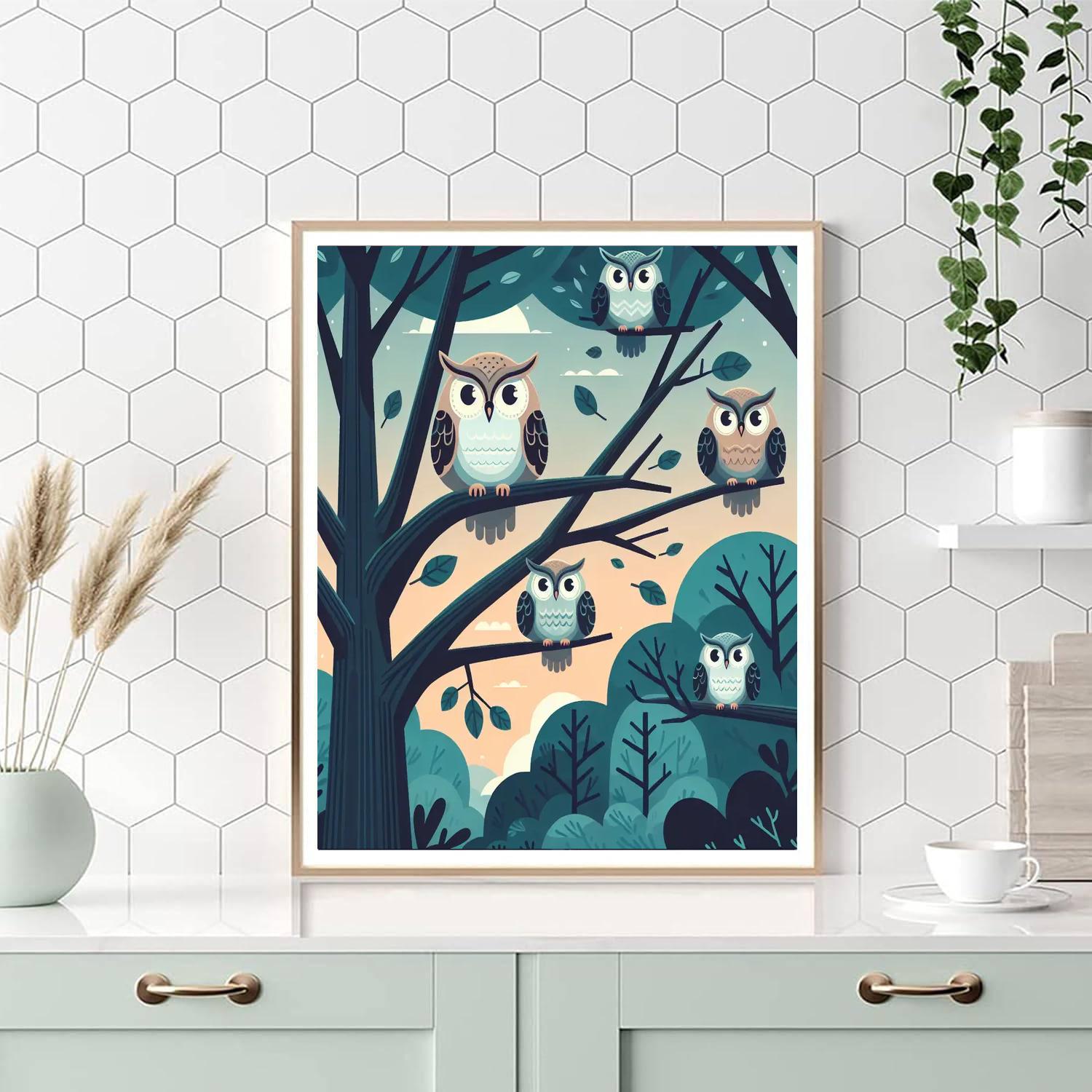 Wise Owls Numbered Painting Kits