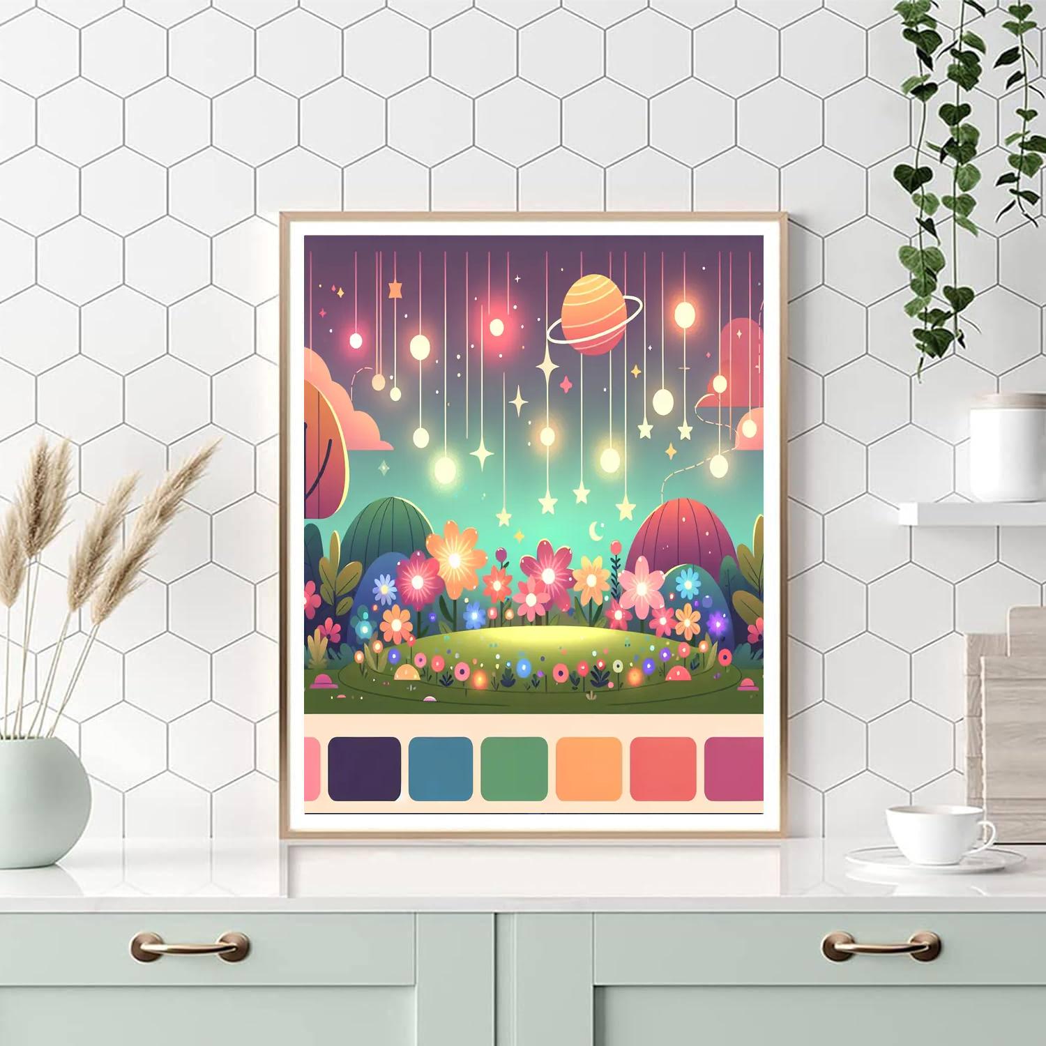 Galaxy Garden Number Painting