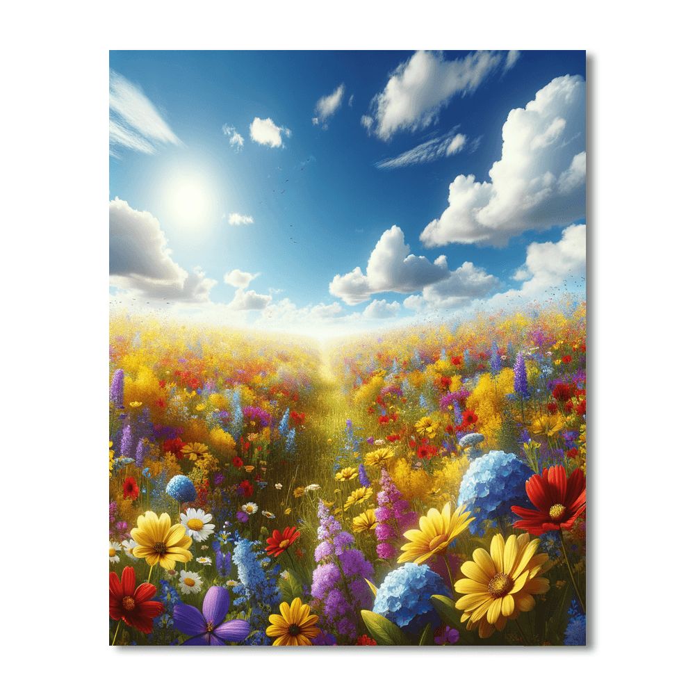 Sunny Flower Meadow Paint By Numbers Art