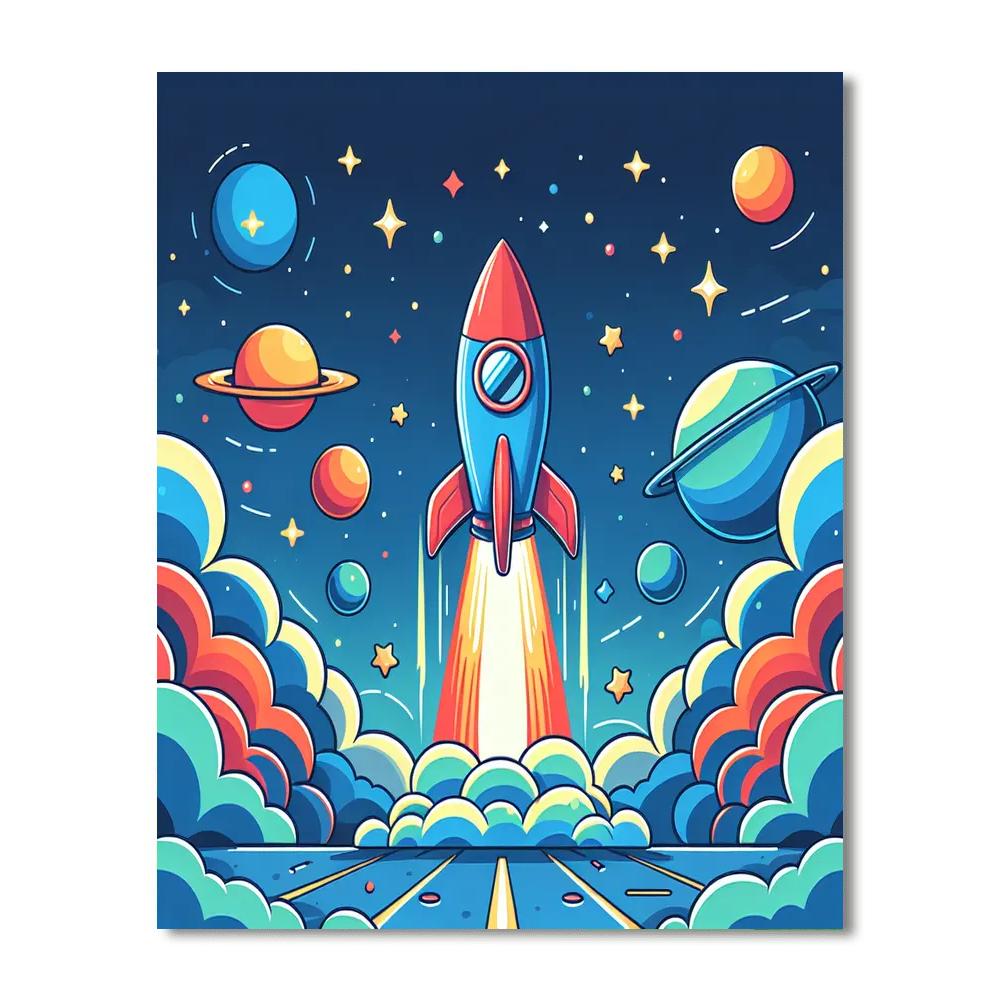 Rocket Launch Countdown DIY Paint By Numbers