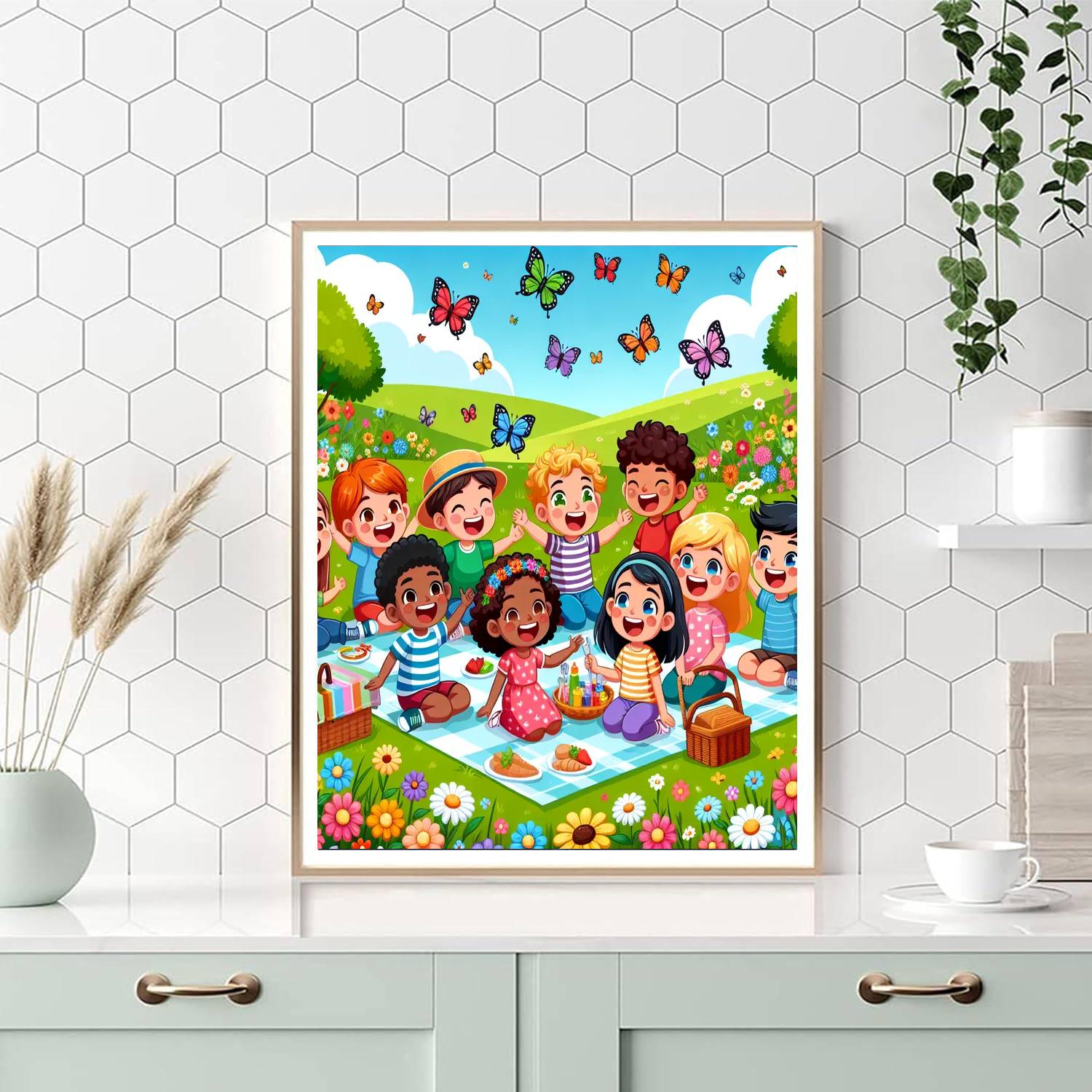Magic Meadow Picnic Number Painting