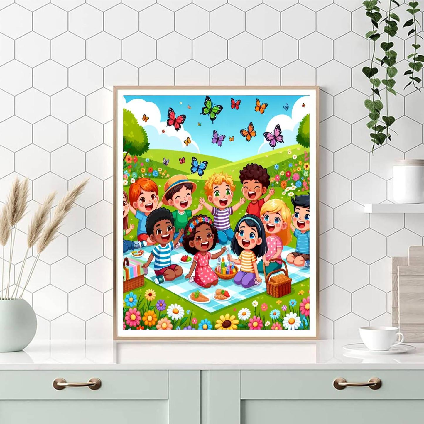 Magic Meadow Picnic Number Painting