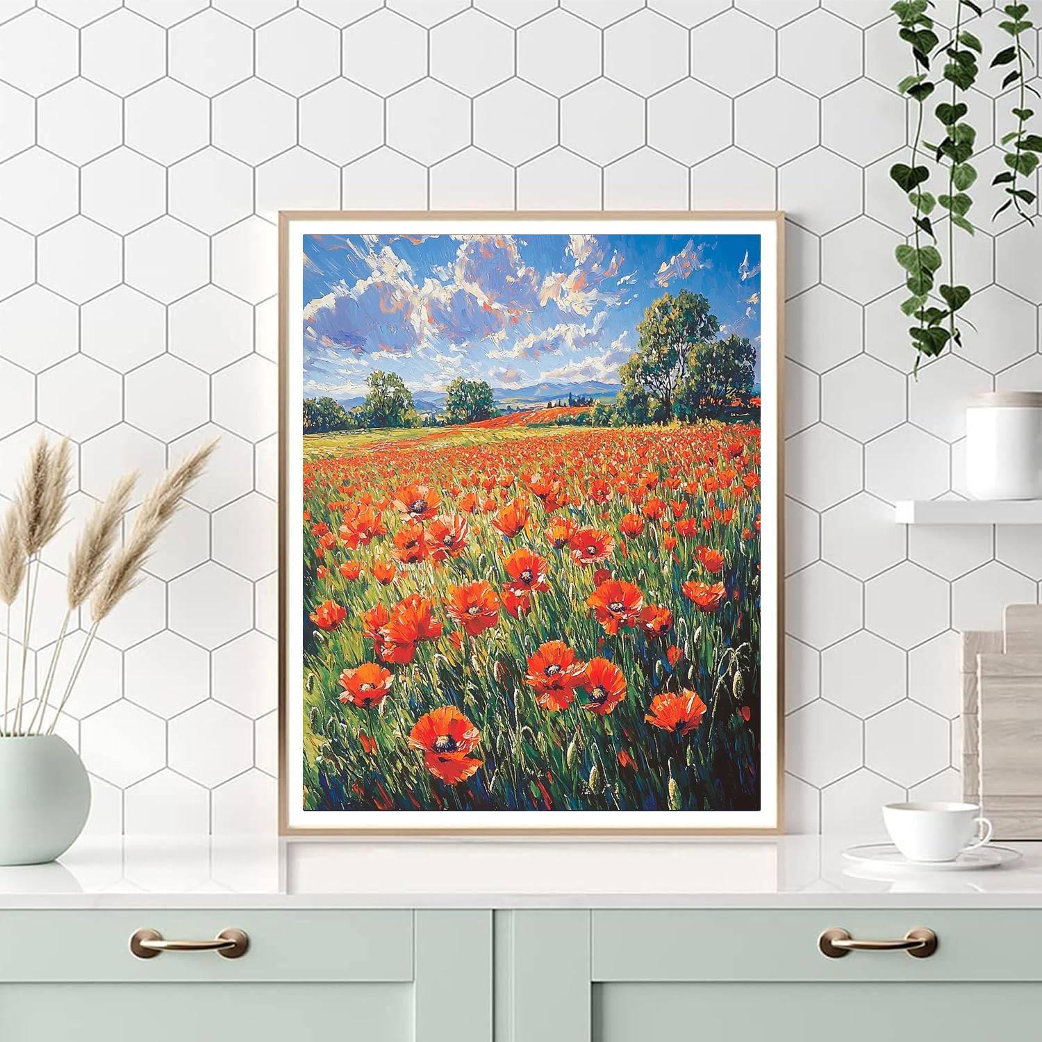 Vincent Van Gogh Inspired Van Gogh's Wild Poppies  Numbered Painting Kits