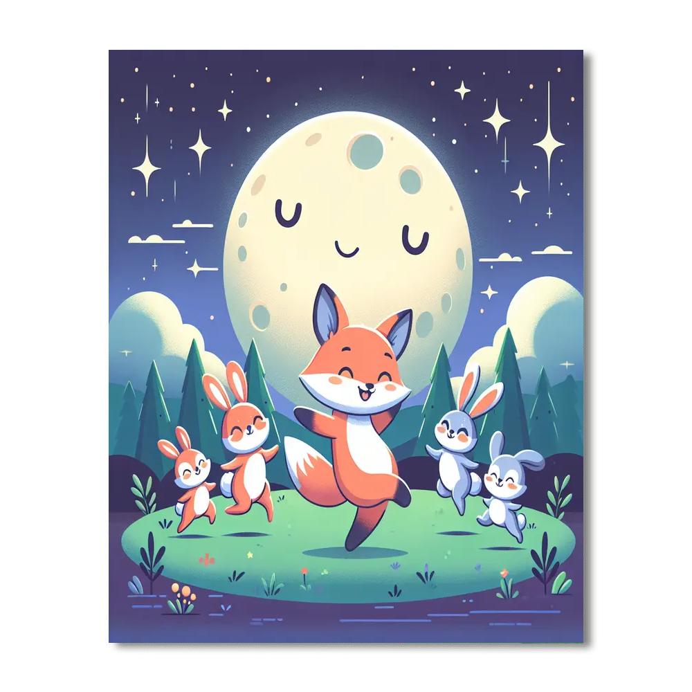 Moonlit Dance Party Number Painting