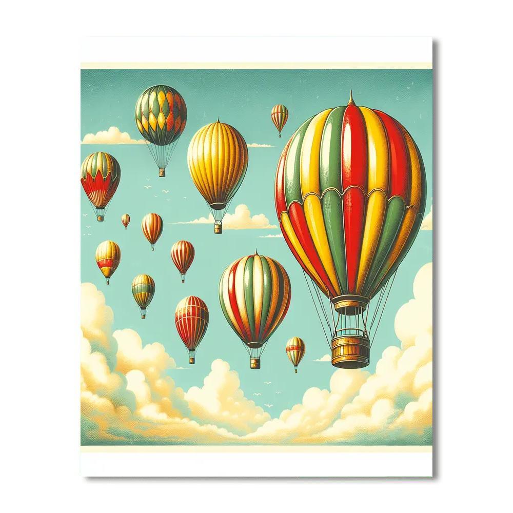 Vintage Balloon Festival DIY Paint By Numbers
