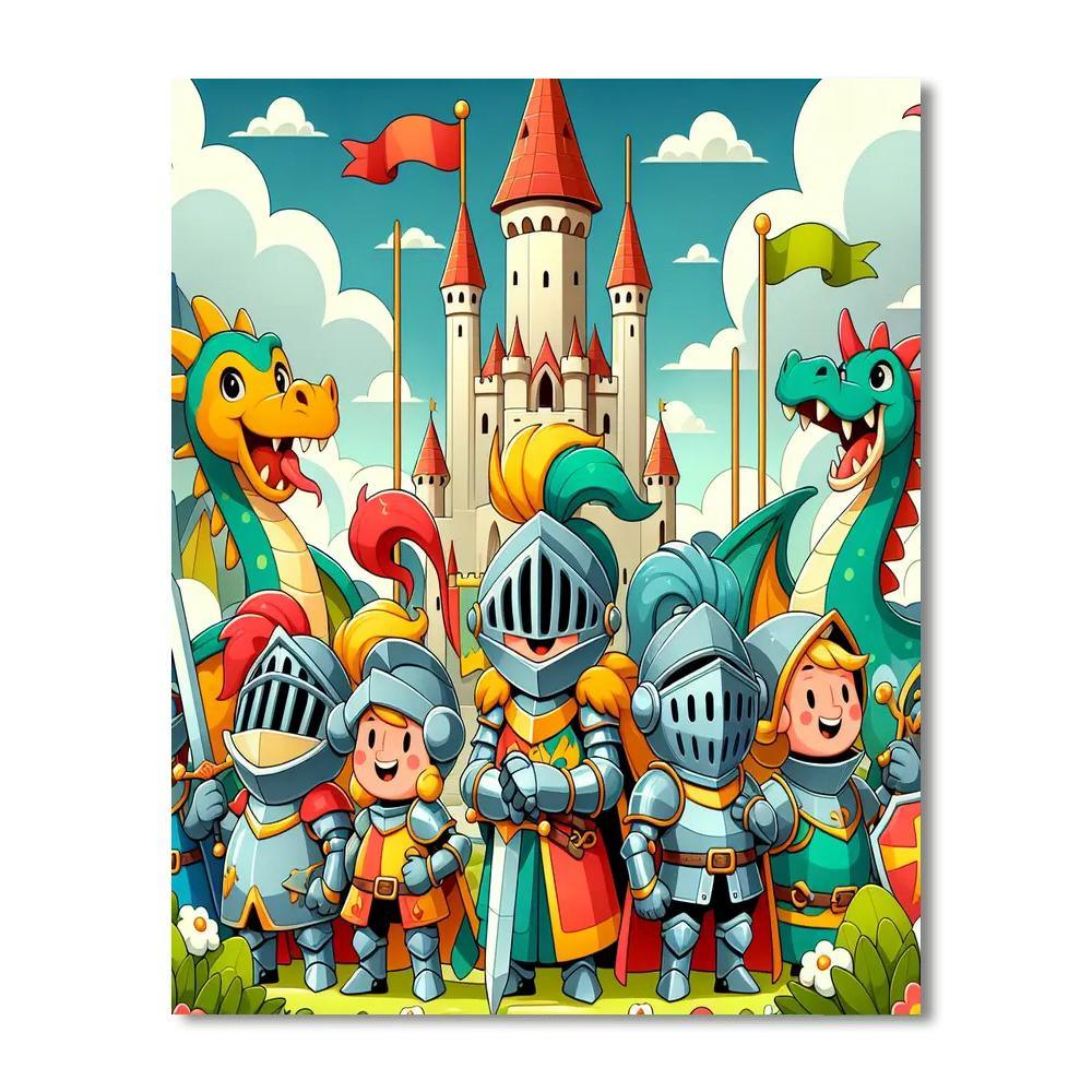 Adventure With Knights And Dragons Paint By Numbers Art