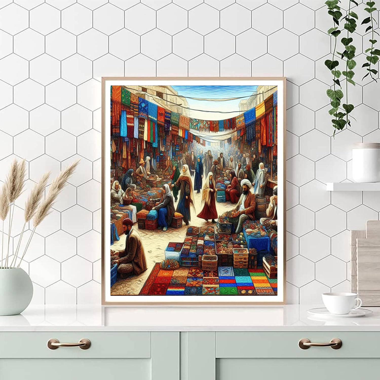 Colorful Bohemian Market Numbered Painting Kits