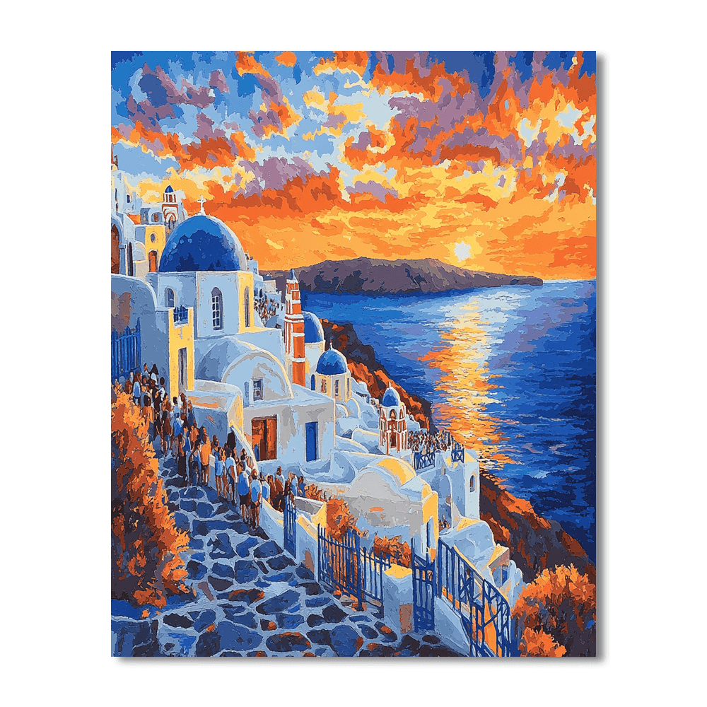 Santorini Oia Sunset - Greece DIY Paint By Numbers