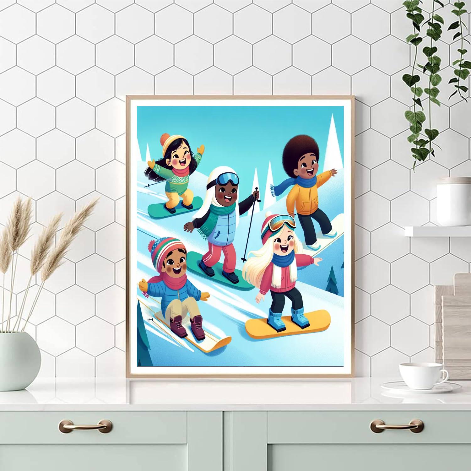 Winter Sports Spectacle Paint By Numbers Kits