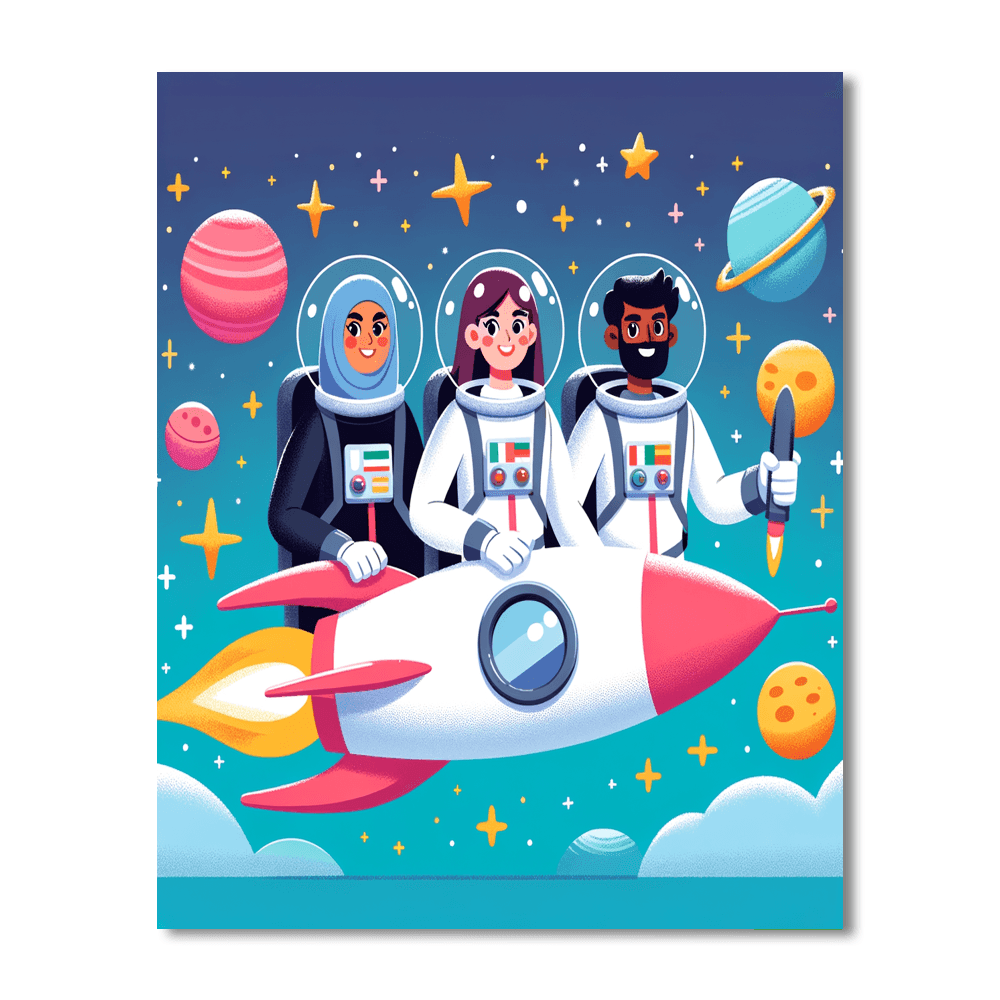 Space Rocket Rescue Painting By Numbers Kit