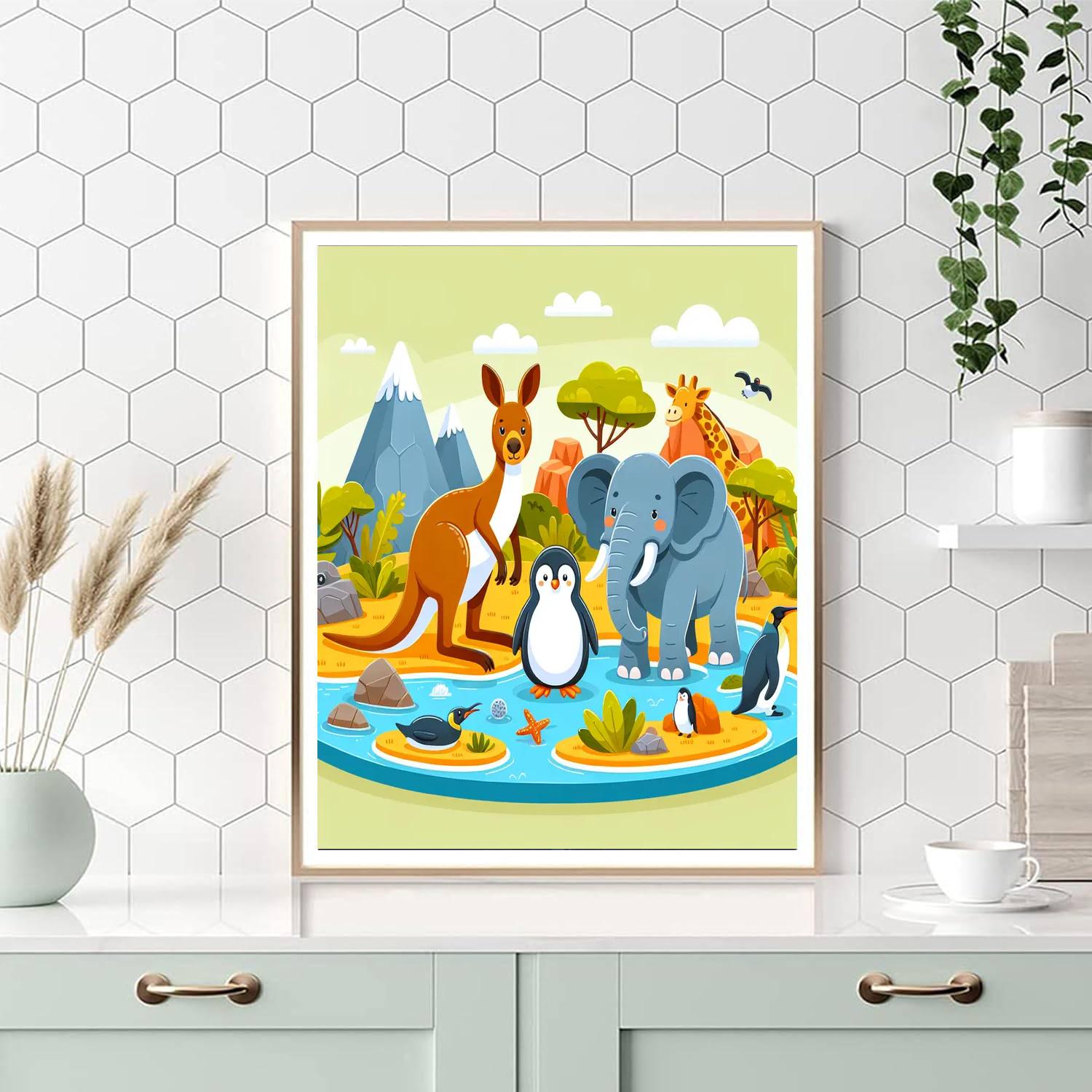 Amazing Animals Around The World Number Painting