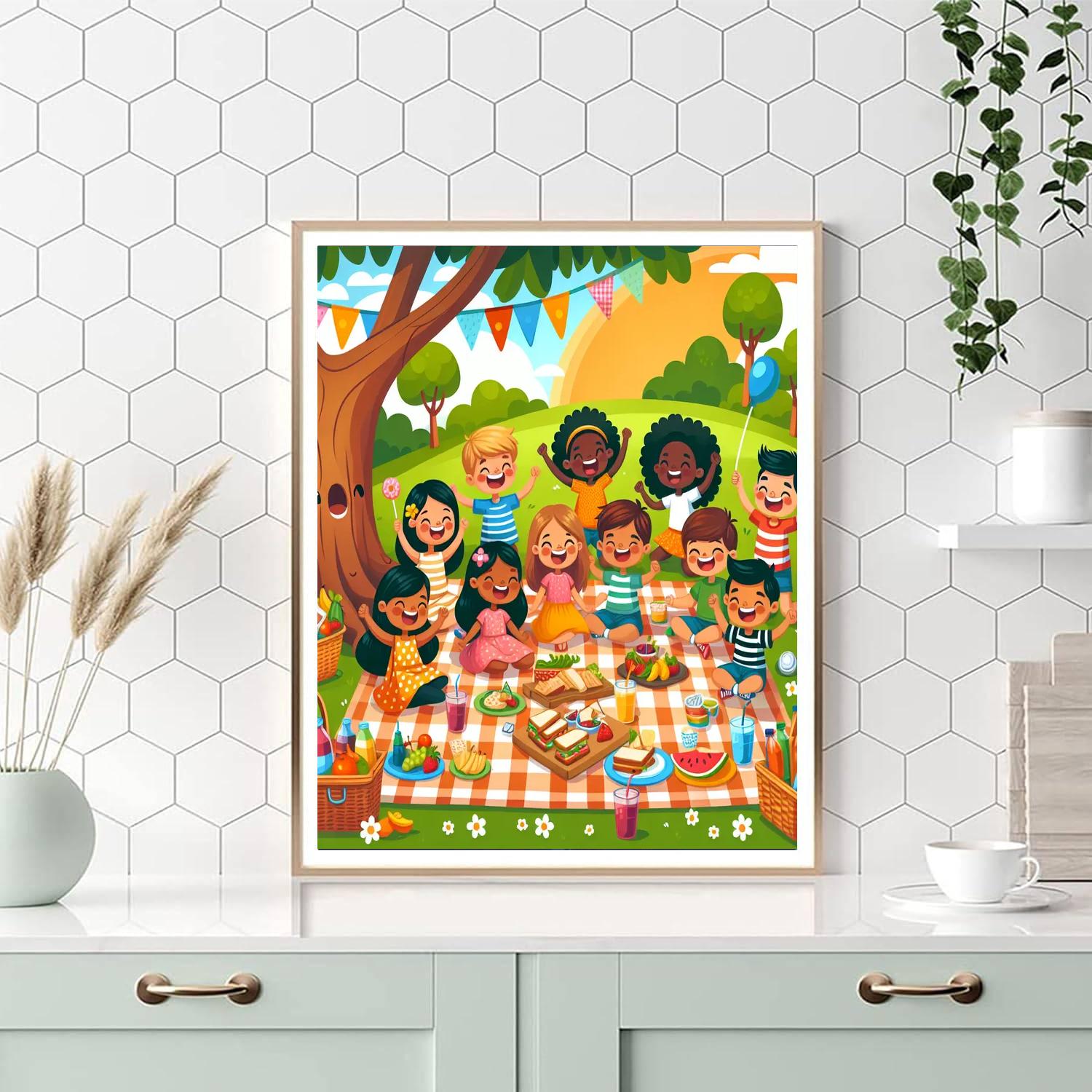 Happy Picnic Party DIY Paint By Numbers