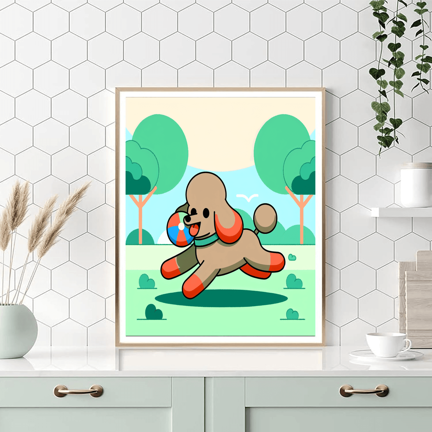 Playful Poodles Number Painting