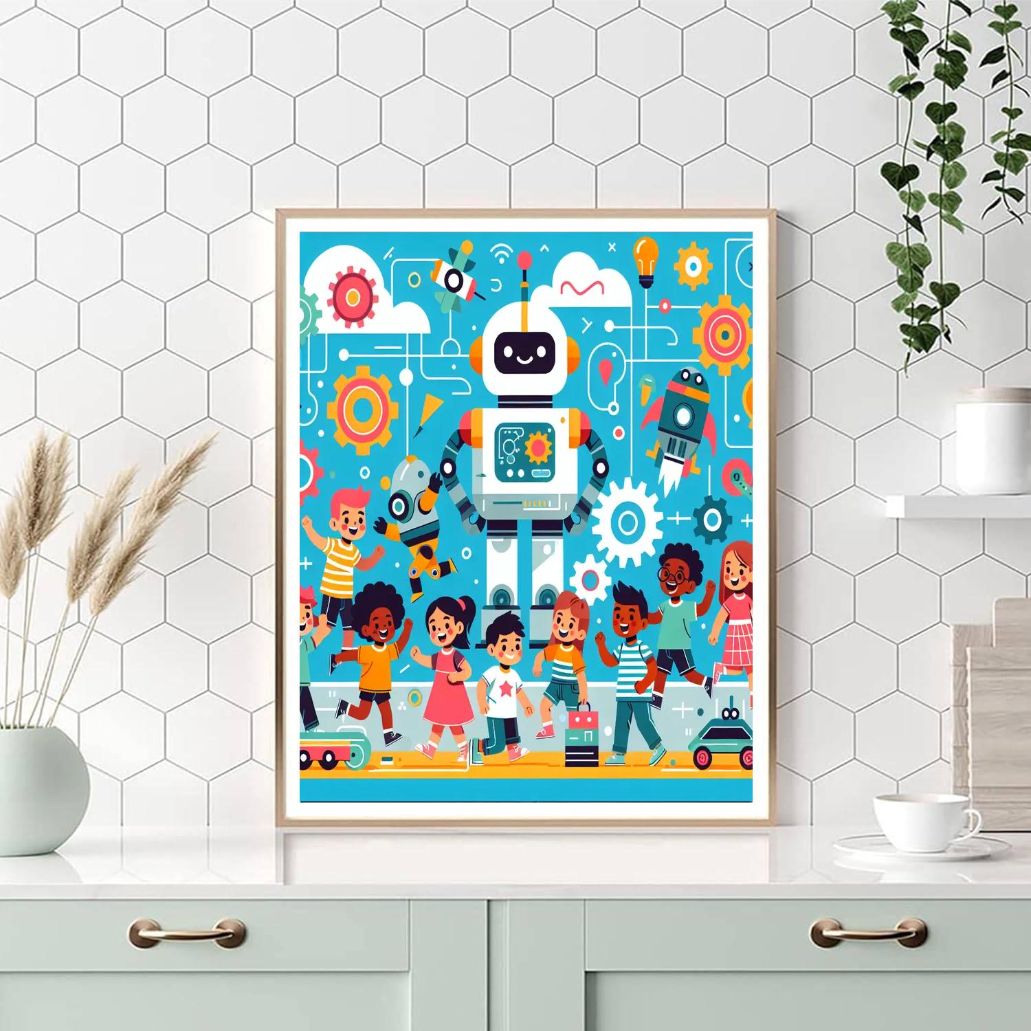 Robot Discovery Zone DIY Paint By Numbers