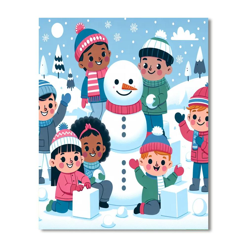 Whimsical Winter Adventures Paint By Numbers Art