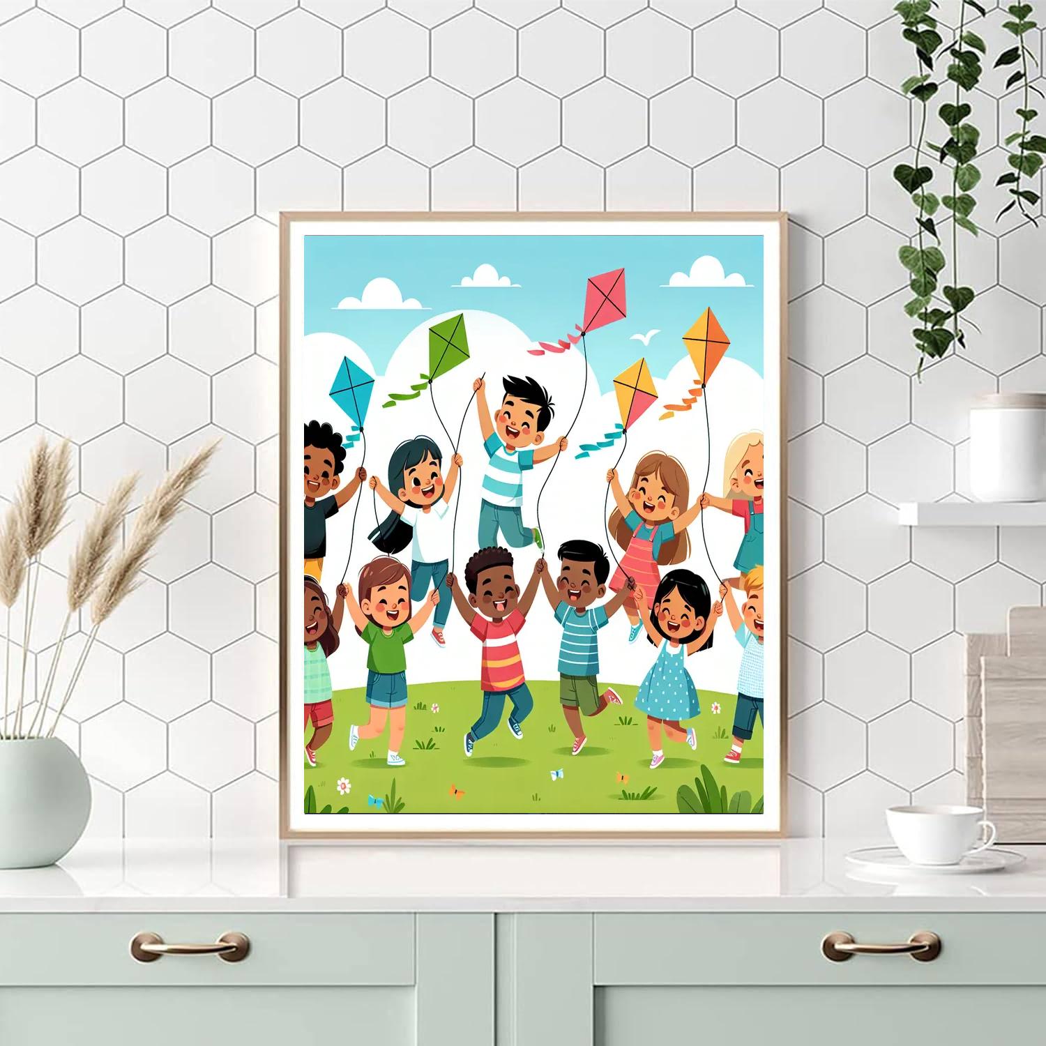 Joyous Kite Festival Number Painting