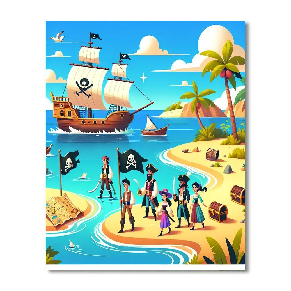 Pirate's Cove Treasure Map Painting Number Kit
