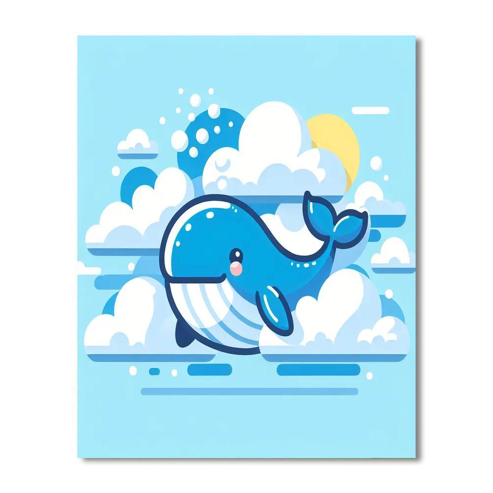 Cheery Cloud Whale Painting By Numbers Kit