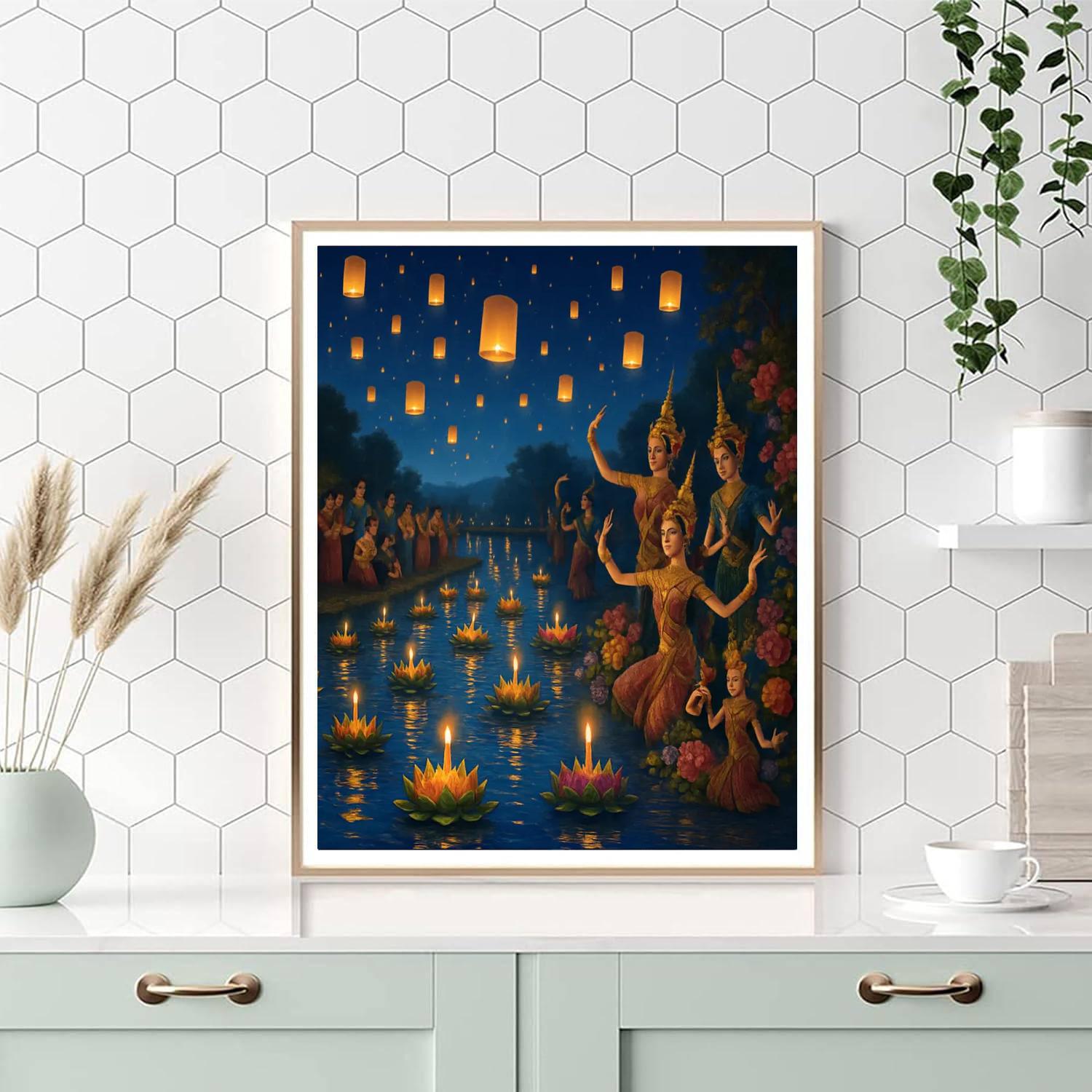 Loy Krathong Festival Numbered Painting Kits