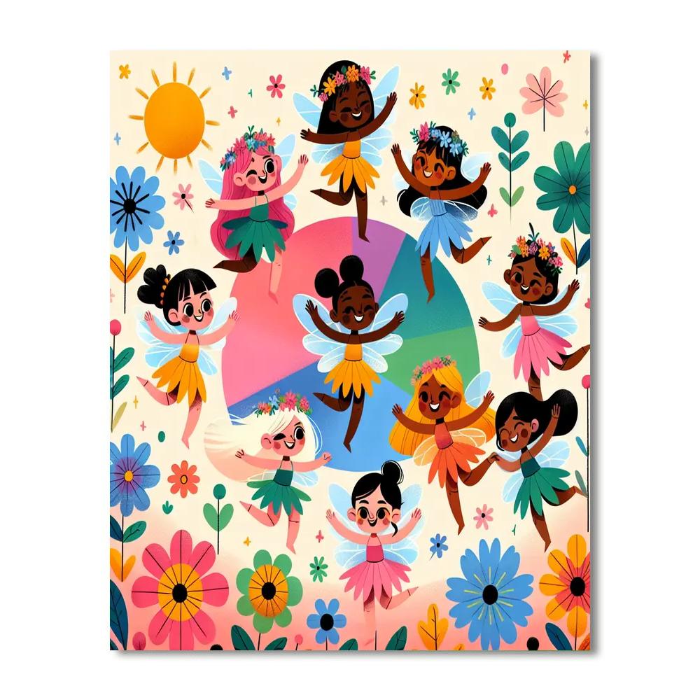 Friendly Fairy Festival Paint By Numbers Art