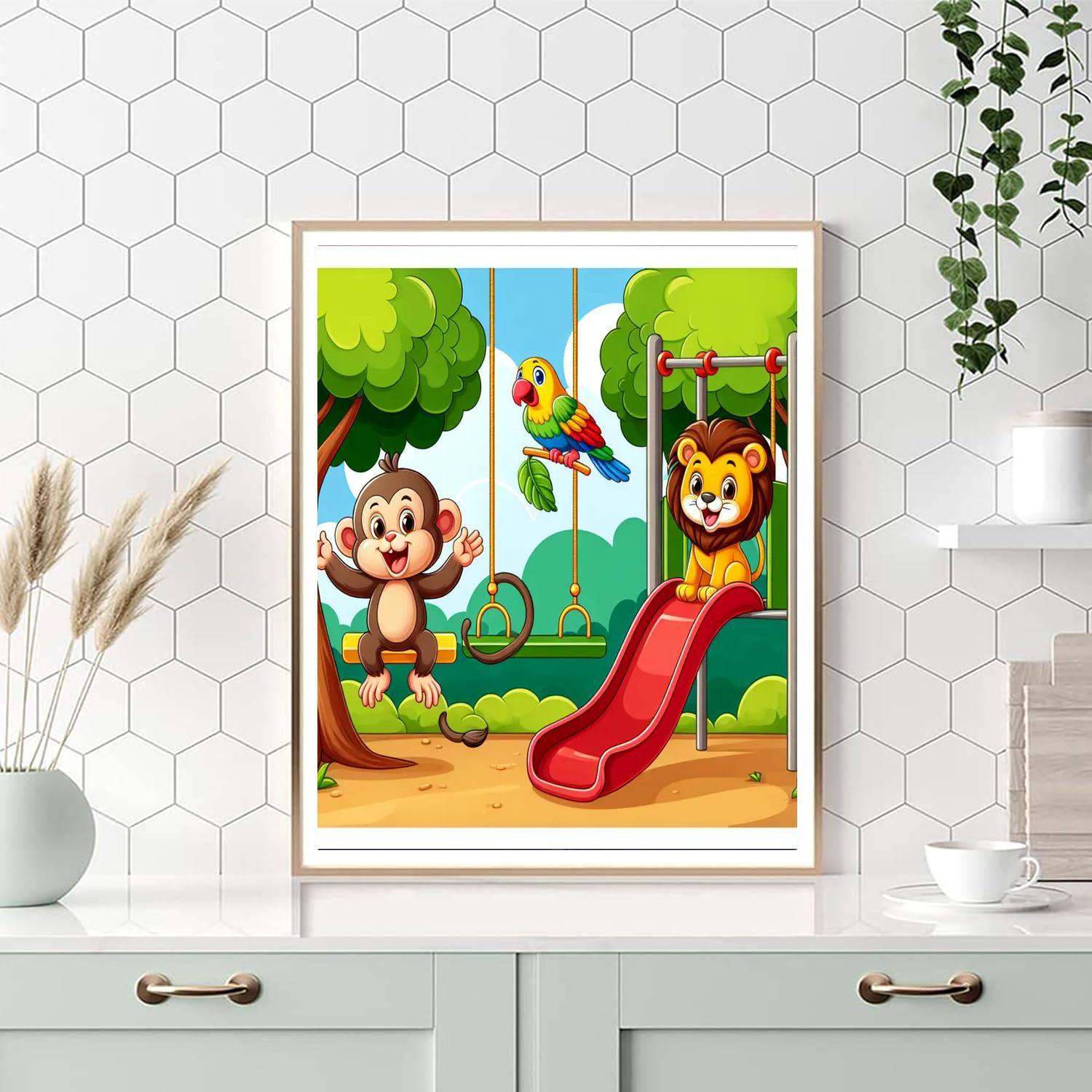 Jungle Gym Playtime Paint By Numbers Art