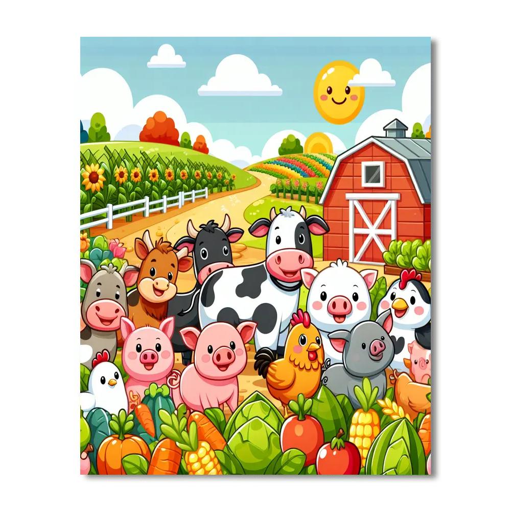 Colorful Farm Numbered Painting Kits