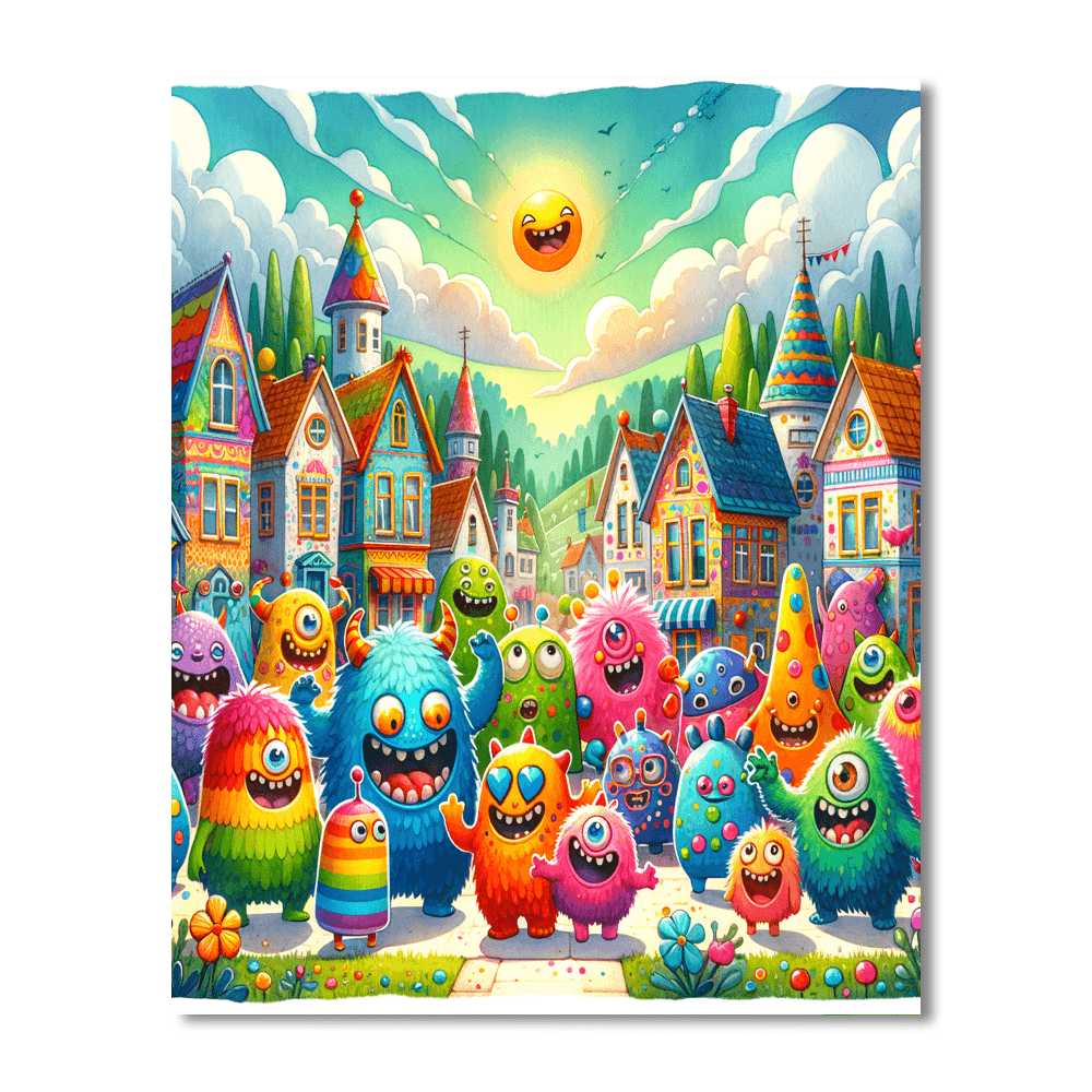 Friendly Neighborhood Monsters Paint By Numbers
